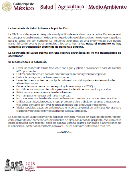 #ÚLTIMAHORA 🔴 La Secretaría de Salud confirma primer caso de gripe aviar A (H5N1) en humanos en el país.   

😷Se trata de una menor de Durango, quien fue hospitalizada en Torreón, Coahuila.