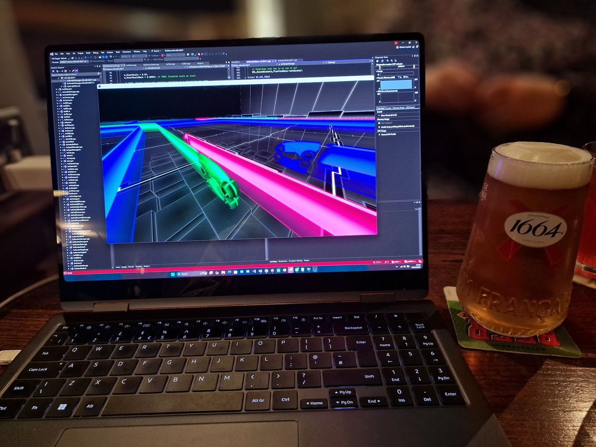 MartinCaine's tweet image. Barely had any time to work on @positrongame this week, so met @LauraCaine after work today for a pub-dev session before the weekend. #GameDev #IndieDev #PubDev #NotMadeWithUnity