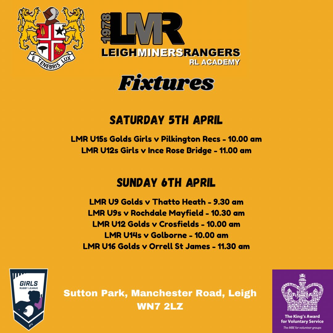 🟡⚫️🏉Action down at Sutton Park this weekend!🏉⚫️🟡