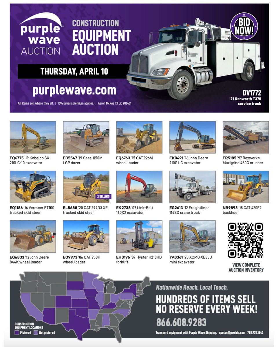 Ready to break ground on your next project? On Thursday, April 10, heavy-duty construction equipment hits the auction block with no reserves. From excavators to loaders, bid now and build your way to success!
bit.ly/4kz05Iu