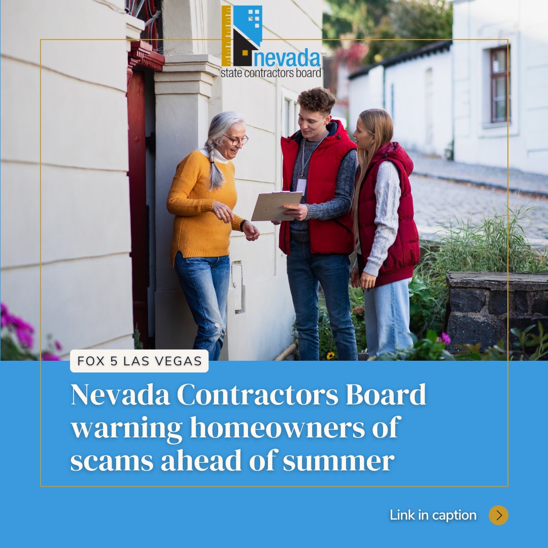 Protect your home this season! 🏡

As the weather heats up, it’s important to look out for red flags when hiring a contractor. To take a look at the Board’s list of tips and recommendations, go to bit.ly/4iQLDtY!