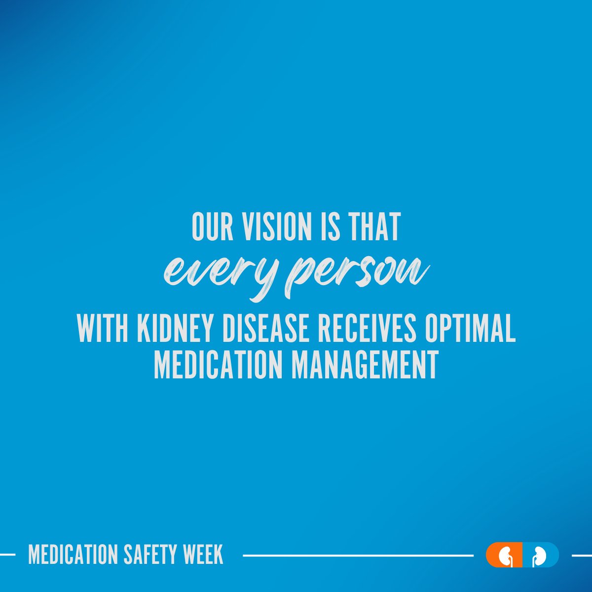 kidneymedmgmt's tweet image. This #MedicationSafetyWeek, we reaffirm our vision: every person with kidney disease deserves optimal medication management. Through team-based care—including pharmacists—we ensure medications are safe, effective, affordable, and taken as intended.
