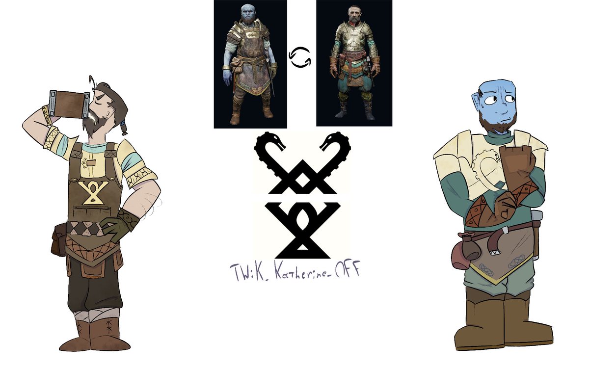 K_Katherine_OFF's tweet photo. Well, yeah, it's God of War, i dunno but i decide "change" Sindri and Brok
#GodOfWarRagnaroek  #fanart #art #AU https://t.co/klBA8fT8Ks