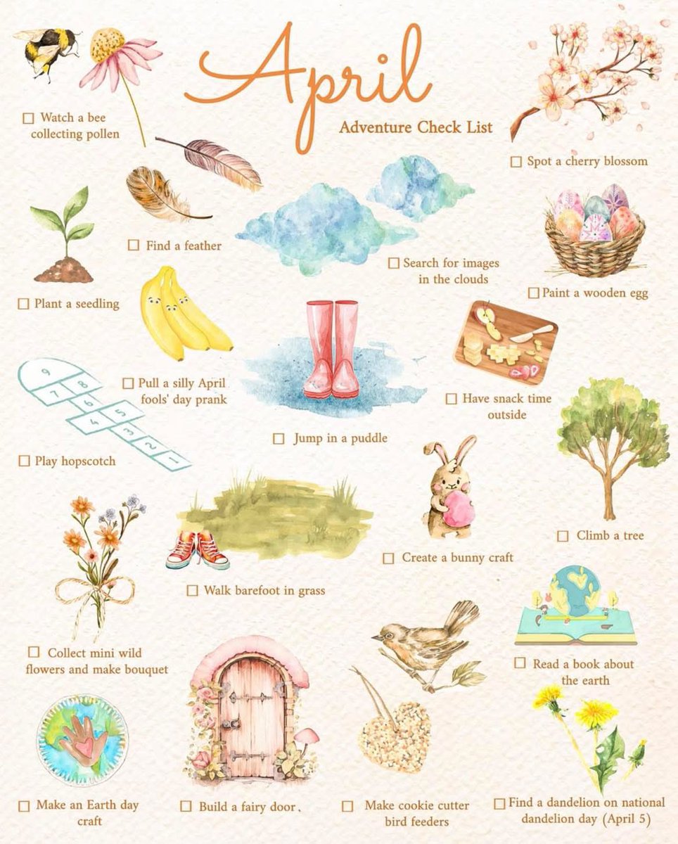 Make the most of April and the Easter holidays with this adventure checklist! Which activities can you tick off?