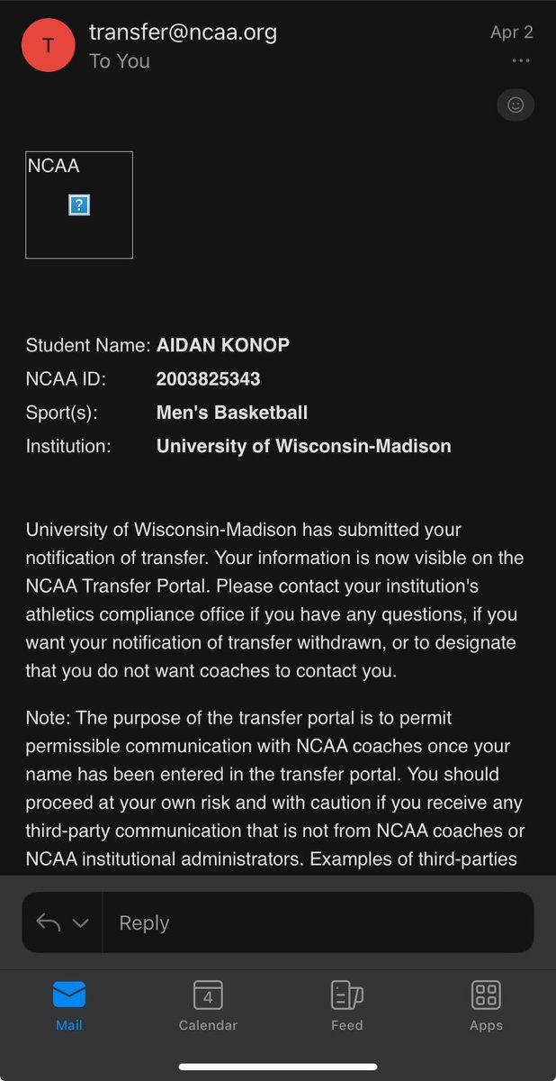 Thank you, Wisconsin! Grateful for the relationships I’ve built with my coaches and teammates. I am entering the transfer portal with 3 years of eligibility left!