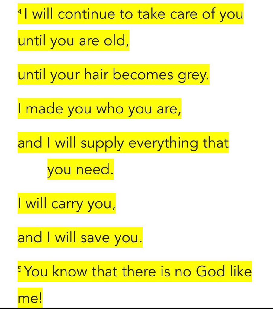 EricanSA's tweet photo. Isaiah 46:4 ♥️ https://t.co/a8uGs7XAH1