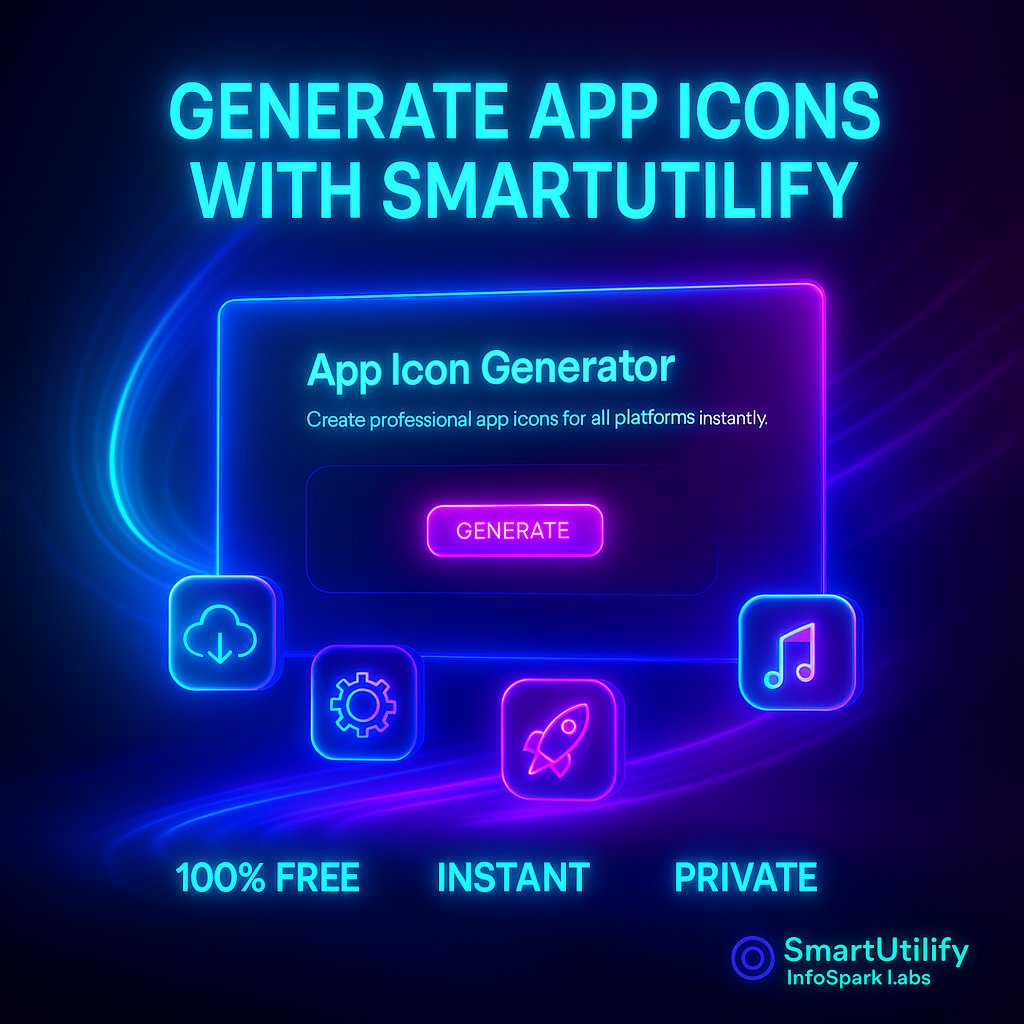 InfoSparkLabs's tweet photo. 🚀 App developers, stop wasting time resizing icons!

🎯 With SmartUtilify’s App Icon Generator, create pixel-perfect icons for iOS, Android &amp; PWA—instantly &amp; free. No sign-ups, just seamless processing!

Try now 👉 https://t.co/ItVOU0qbjW

#WebDev #AppDevelopment #BuildInPublic https://t.co/YZSDYqg7oq