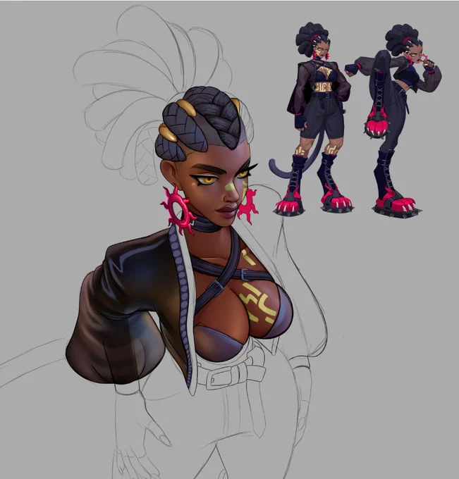 Exploring the "unfinished" folder and found this ancient attempt at drawing Sekhmet from Dislyte