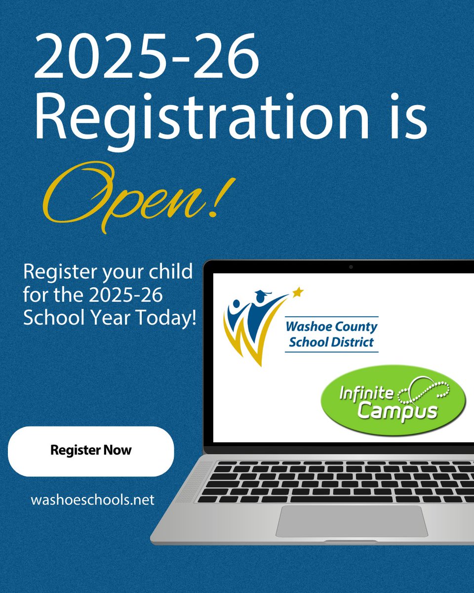 WashoeSchools's tweet image. 📢 Did You Know? #Enrollment and #registration are not the same! Your child only needs to be enrolled once, but must be registered every year to make sure they have everything they need for a successful school year. Register today through Infinite Campus: washoeschools.net/registration