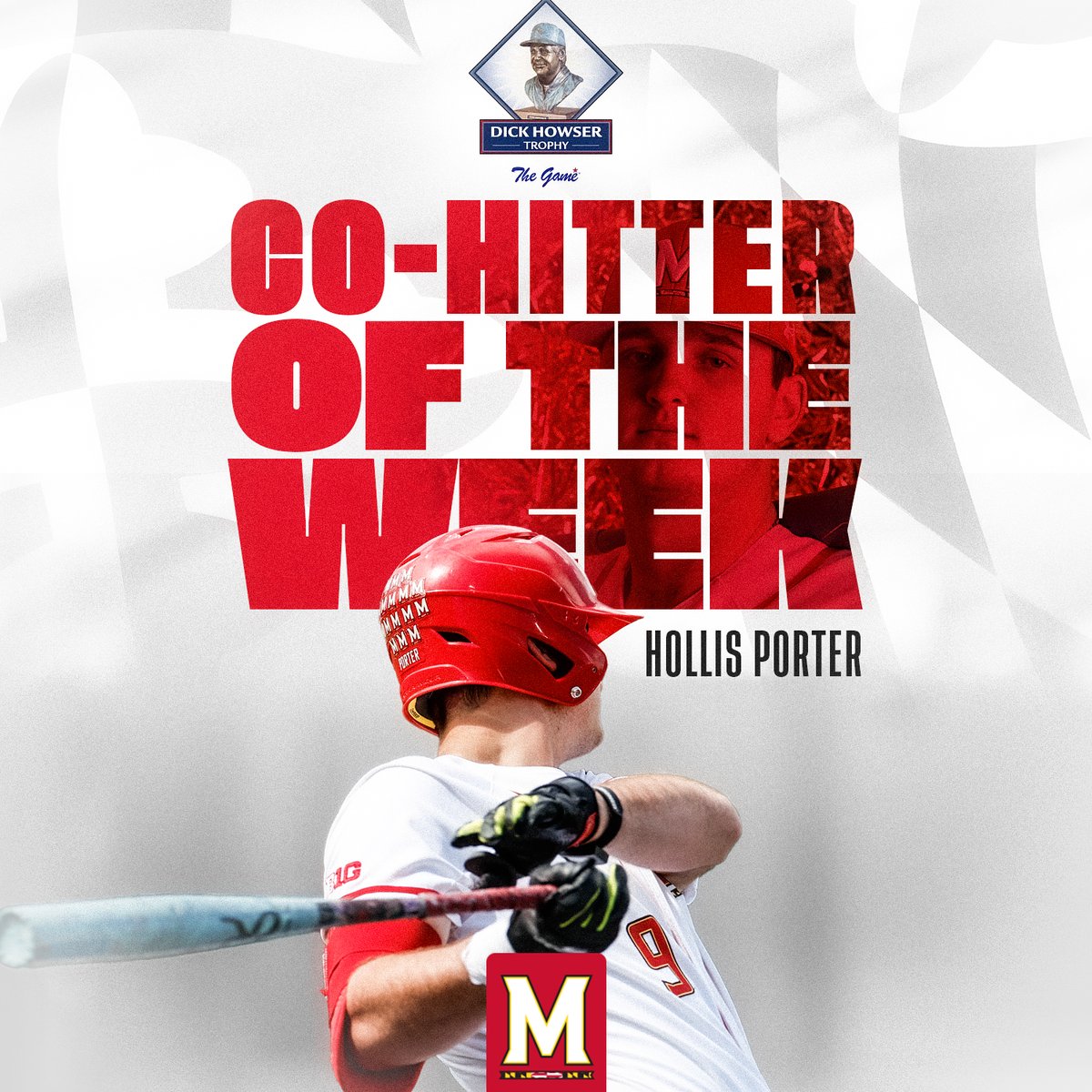 No game today, that's fine

Gives us another opportunity to talk about the Dick Howser National Co-Hitter of the Week, Hollis Porter

#DirtyTerps