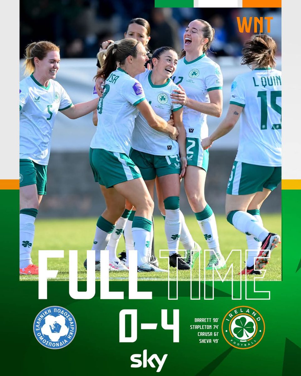 Outstanding from the girls ! Back to Dublin with a big 3points. Privilege to be a part of it 🇮🇪💚

📷 <a href="/sportsfilesteve/">Stephen McCarthy</a>
