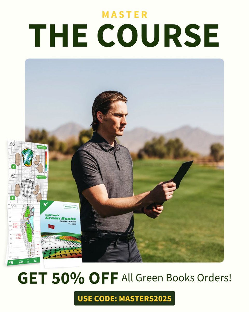 A Major offer for a Major week. ⛳️ Get 50% off all Green Books and master every hole like the pros. 

With accurate yardages, green heat maps, and precise putt breaks, you’ll have everything you need to play with confidence and precision.

Find your course now: