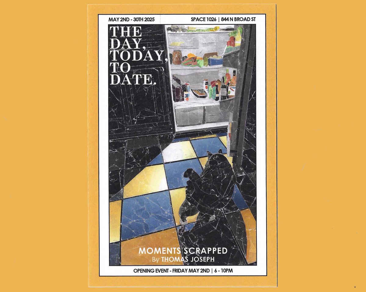 coldsleeve's tweet photo. folks. pleased to announce my first gallery show “THE DAY, TODAY, TO DATE.” hosted by local philly institution Space1026. May 2nd-30th. 50+ pieces for sale. those scrapped moments you’ve come to love. more details in the coming weeks… https://t.co/5tU2meEK3i