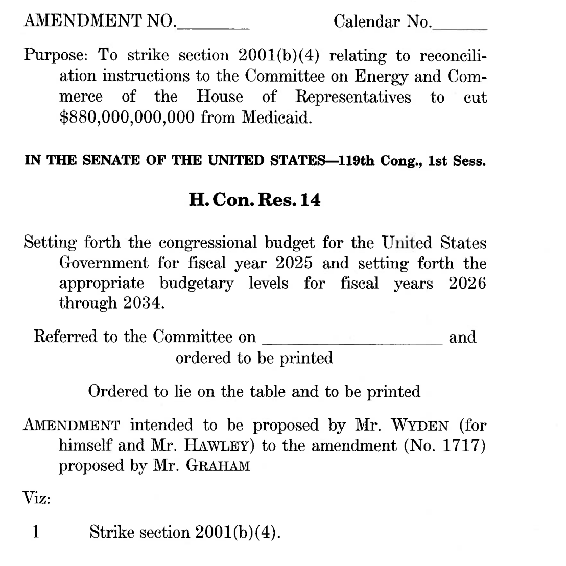 PeterSullivan4's tweet photo. 👀 re medicaid, Hawley and Wyden joined up on a budget amendment to strike the $880bn House E&C instruction https://t.co/W7oVTmhSTO