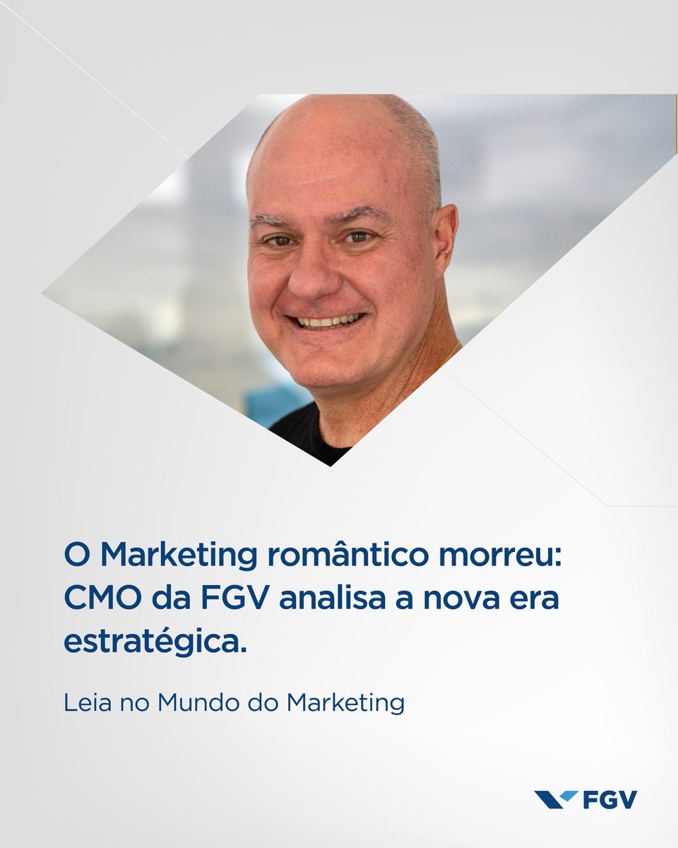 FGV's tweet photo. A era dos bordões memoráveis e campanhas baseadas em intuição chegou ao fim? É sobre isso que @MarcosFaco, Diretor de Comunicação da FGV, fala em entrevista ao Mundo do Marketing. Agora, CMOs precisam de habilidades analíticas. Saiba mais: https://t.co/IIRVVhU0ag #FGVTrends https://t.co/PCLLhXthWM