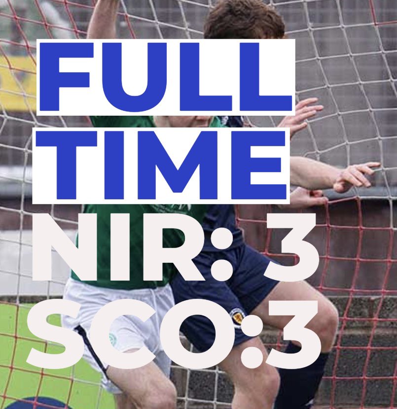 3-3 at the Blanchflower! Northern Ireland and Scotland share the spoils in a top drawer battle.

Next up in the U18 Centenary Shield:
NI vs Republic of Ireland
📅 7PM Friday 11 April
📍 Blanchflower Stadium

Undefeated and all to play for!