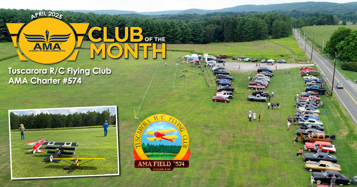 Congratulations to the The Tuscarora R/C Flying Club #574 for April's Club of the Month. 

Club Facebook Page: facebook.com/TuscaroraRCClub
AMA Club Information: modelaircraft.org/club/tuscarora…

#IFlyAMA #ModelAviation #AMAClub