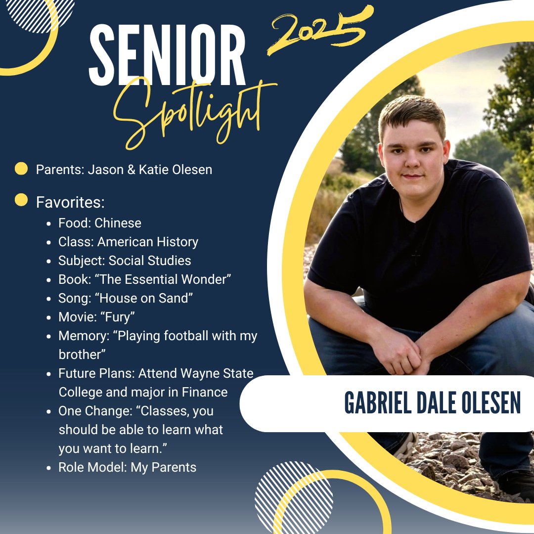 Senior Spotlight 13~ Gabe Olesen