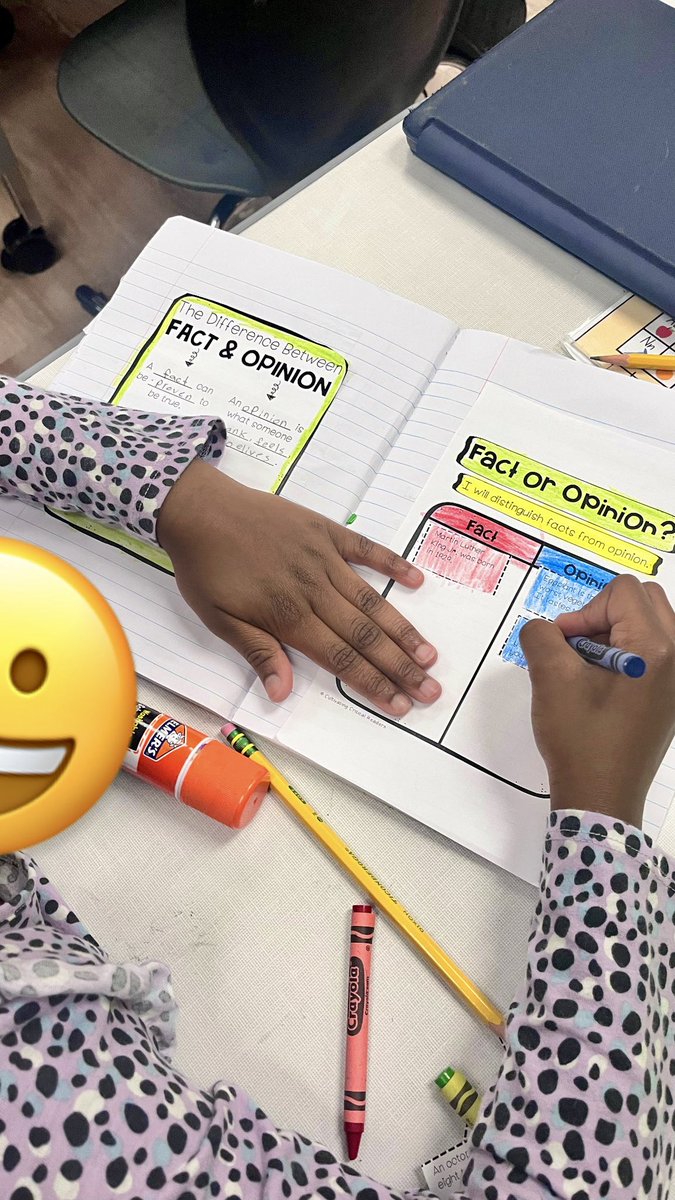 growreadlearn's tweet image. Hands-on learning at its finest! My students are diving deep into the difference between facts and opinions with this engaging interactive notebook activity. ✂️📚  
#FactOrOpinion #HandsOnLearning #InteractiveNotebooks #RISDBeTheOne #TotallyHPPM