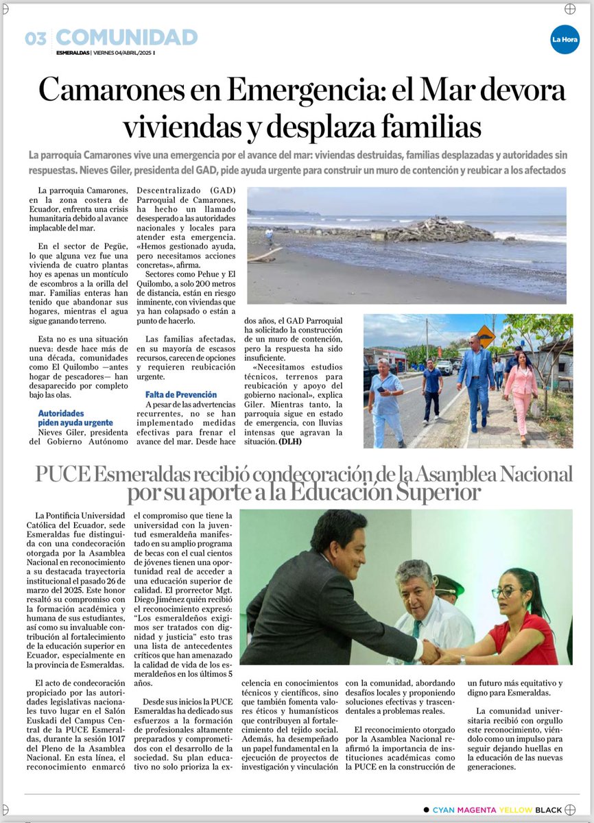 PUCE Esmeraldas 👩🎓👨🎓 (@puce_esmeraldas) on Twitter photo ¡Memorable! 🗞️🤩
La <a href="/PUCE_Esmeraldas/">PUCE Esmeraldas 👩🎓👨🎓</a> fue condecorada por la <a href="/AsambleaEcuador/">Asamblea Nacional</a> por su invaluable aporte a la Educación Superior de la provincia y el país. Un reconocimiento que nos impulsa a seguir transformando vidas con excelencia <a href="/PUCE_Ecuador/">PUCE Ecuador</a> <a href="/lahoraecuador/">La Hora Ecuador</a> ¡Memorable! 🗞️🤩
La <a href="/PUCE_Esmeraldas/">PUCE Esmeraldas 👩🎓👨🎓</a> fue condecorada por la <a href="/AsambleaEcuador/">Asamblea Nacional</a> por su invaluable aporte a la Educación Superior de la provincia y el país. Un reconocimiento que nos impulsa a seguir transformando vidas con excelencia <a href="/PUCE_Ecuador/">PUCE Ecuador</a> <a href="/lahoraecuador/">La Hora Ecuador</a>