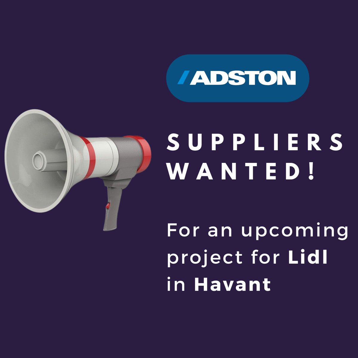 Adston Construction (@adstonconstruct) on Twitter photo 🚧 Upcoming Project for Lidl, Havant, UK – Sub-Contractor and Supplier Opportunities
If you’re interested in working with us on this project, get in touch today!
📩 Contact us to discuss opportunities: info@adstonconstruction.com
🌐 lnkd.in/gtGDmMZ 🚧 Upcoming Project for Lidl, Havant, UK – Sub-Contractor and Supplier Opportunities
If you’re interested in working with us on this project, get in touch today!
📩 Contact us to discuss opportunities: info@adstonconstruction.com
🌐 lnkd.in/gtGDmMZ