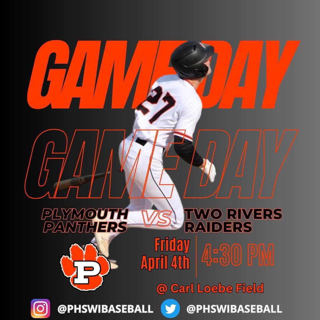 Your hometown Panthers look to finish off the sweep of their old EWC foes today against Two Rivers @ Carl Loebe Field! First Pitch @ 4:30 PM