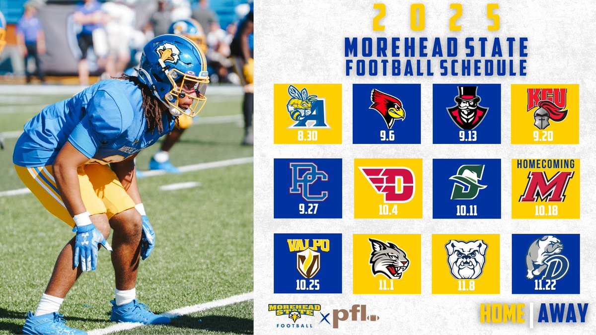 Morehead State Athletics (@msueagles) on Twitter photo 🚨 Schedule Alert 🚨
<a href="/MSUEaglesFB/">Morehead State Football</a> set to host 6⃣ games at Jayne Stadium this fall, including Family Weekend Sept. 20 and Homecoming Oct. 18. Trips include Illinois State & Austin Peay. Kickoff times & ticket info coming up later.
Story: tinyurl.com/yuuve4hb
#SoarHigher 🚨 Schedule Alert 🚨
<a href="/MSUEaglesFB/">Morehead State Football</a> set to host 6⃣ games at Jayne Stadium this fall, including Family Weekend Sept. 20 and Homecoming Oct. 18. Trips include Illinois State & Austin Peay. Kickoff times & ticket info coming up later.
Story: tinyurl.com/yuuve4hb
#SoarHigher