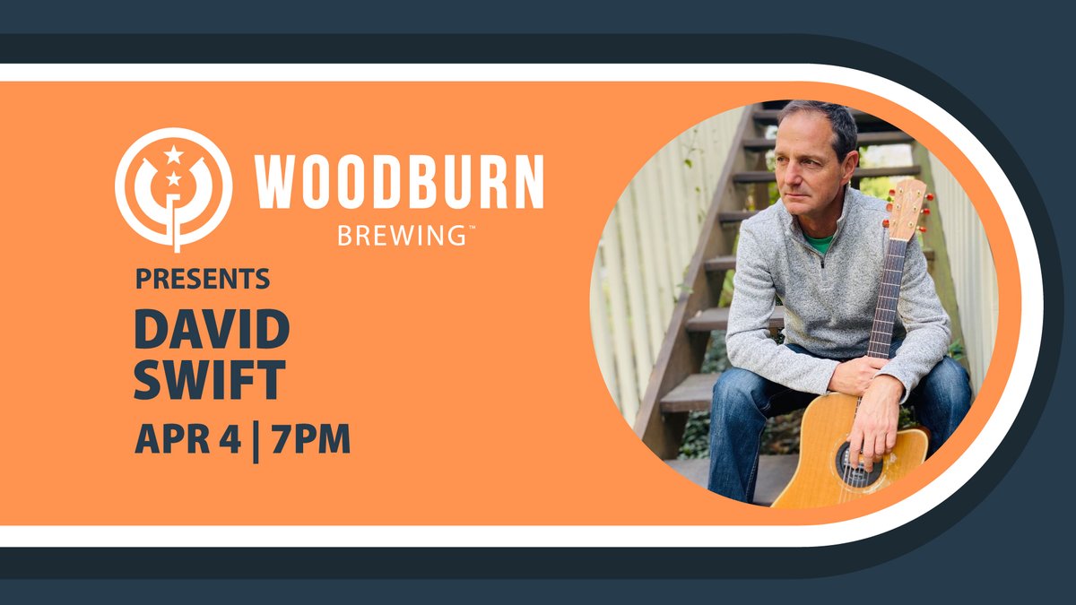 Tonight! David Swift is live at Woodburn Brewing starting at 7pm! Come kick off your weekend with us!