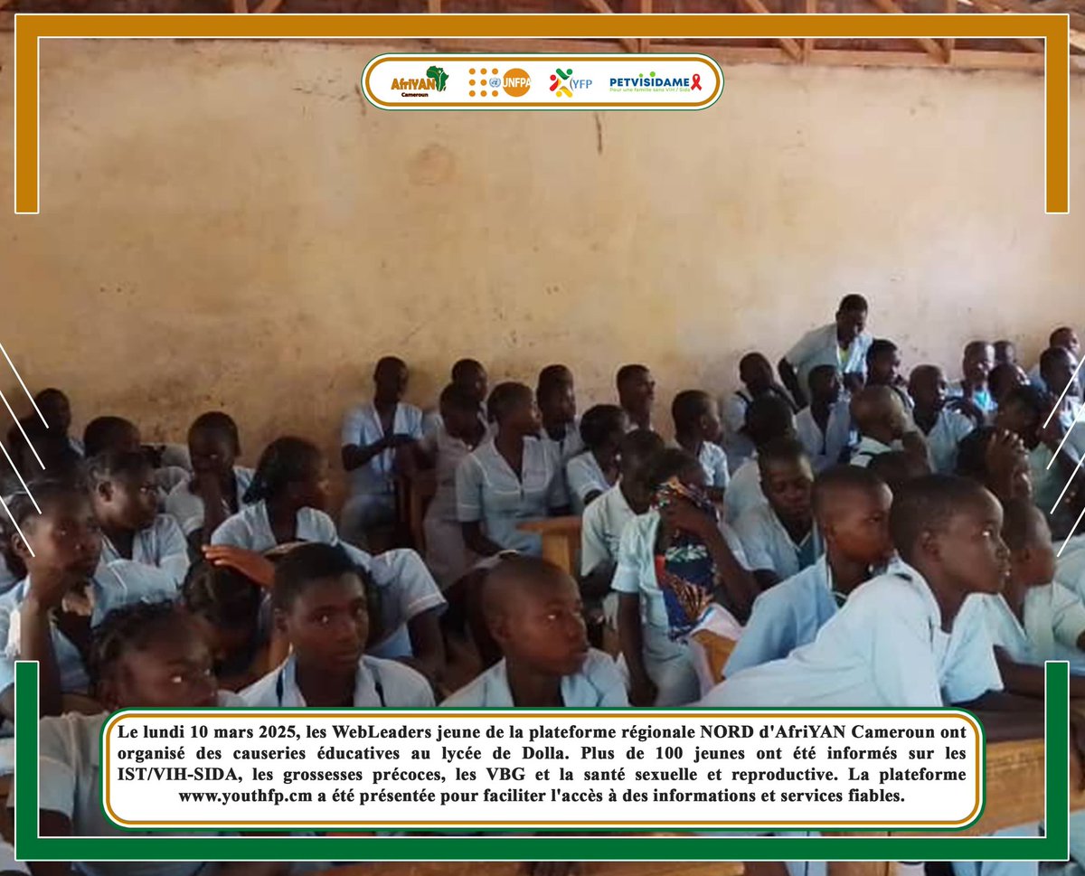 #Dolla : la jeunesse du Nord s'informe ! + de 100 jeunes sensibilisés par #YouthFP Nord sur #IST/VIH, grossesses précoces, #VBG, santé sexuelle &amp; reproductive, #PTME et #PF. Découvrez youthfp.cm pour infos fiables &amp; services adaptés ! 
#PutYoungPeopleFirst
<a href="/bodyright/">Dr Janie Rogerson</a>