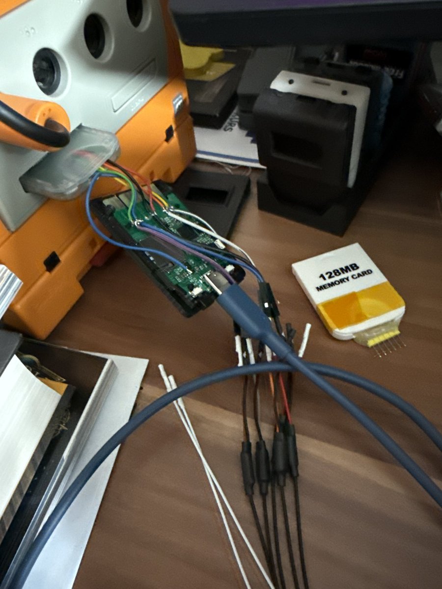BBsan2k's tweet photo. Stuff I’m working on in the background… Proof of Concept for a Pico based GameCube MCE (Memory Card Emulator) #sd2psx2gc 🤣 https://t.co/s0Qwc5hNsX