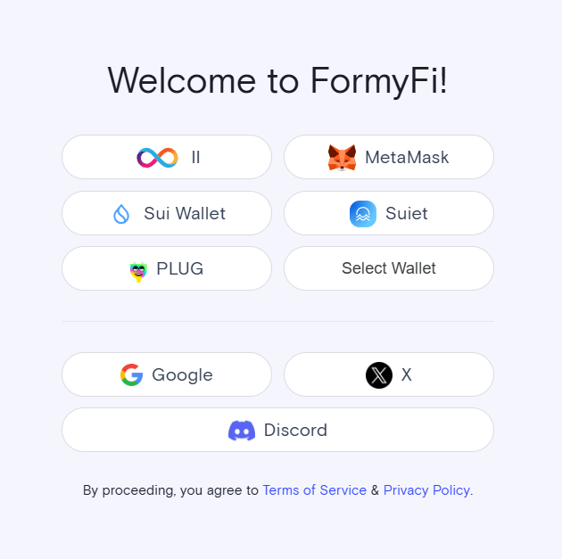 🌊 The big <a href="/SuiNetwork/">Sui</a> wave just hit Formyfi!
You can now Sign-In-With-Sui using your favorite wallets: Sui Wallet &amp; <a href="/suiet/">sujit</a>.

Seamlessly manage your account across:  Sui, EVM, Solana, Internet Identity and Social accounts.

Multisign Login. One identity. Endless forms.
Explore it