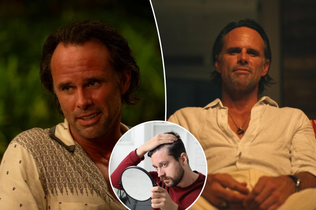 nypost's tweet image. Receding hairlines are suddenly sexy — with thanks to ‘White Lotus’ hunk Walton Goggins trib.al/IreLe4P