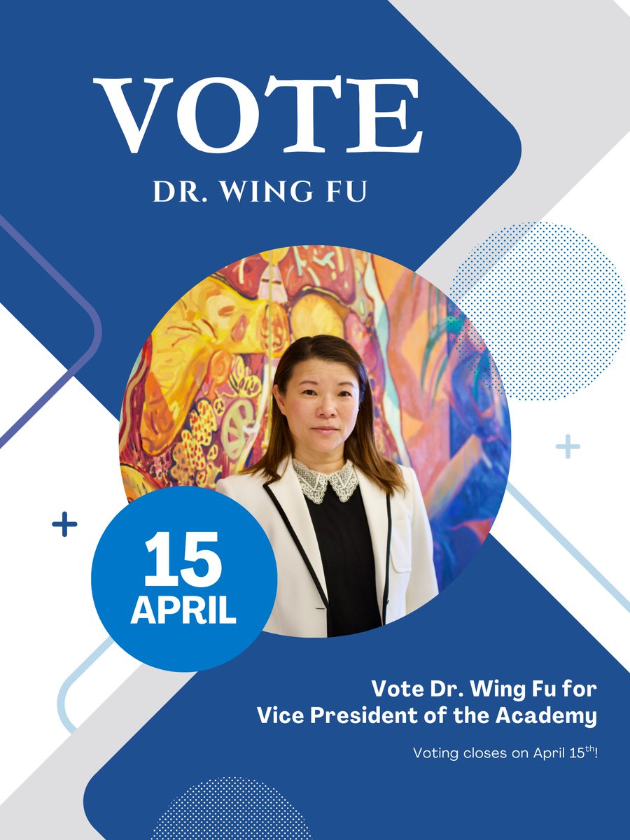 Dr. Wing Fu, is running for Vice President of the Academy of Education! With Dr. Fu’s expertise in education, this is a fantastic opportunity for our profession, for Columbia, and for Dr. Fu. Check your email (April 1st) from AssociationVoting.com for your ballot!