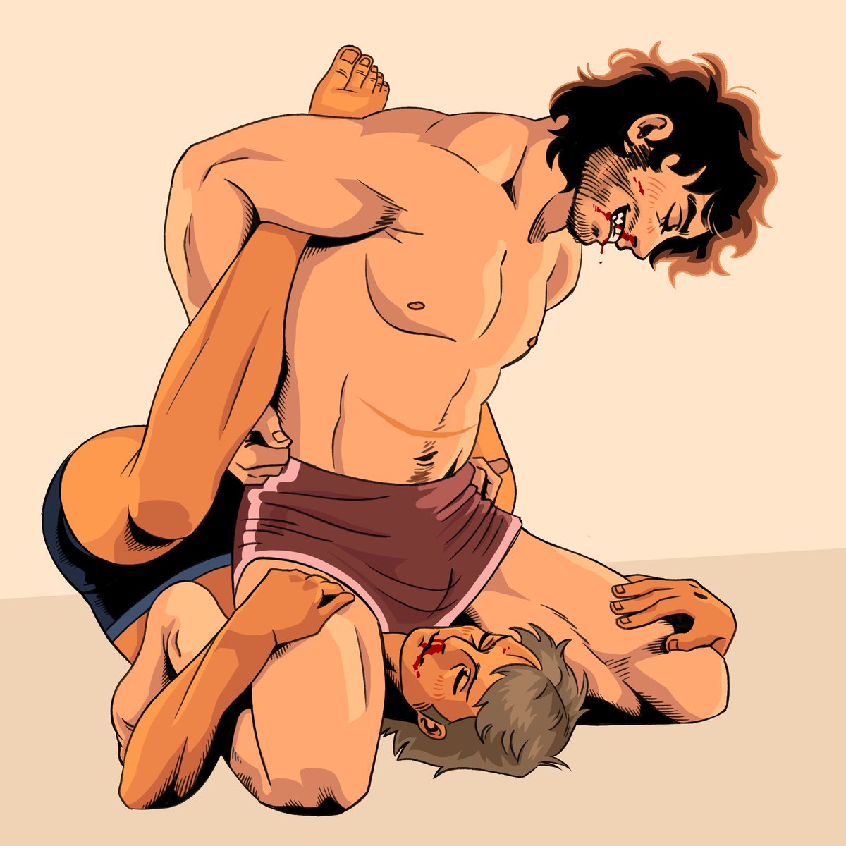 Hannigram wrestling
couldn’t resist adding some blood