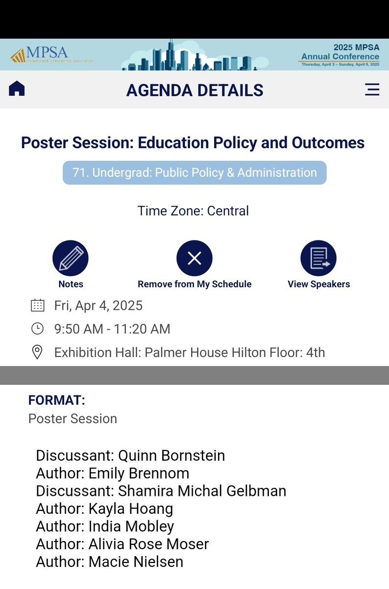 ShamiraGelbman's tweet photo. My next stop at #MPSA2025. If you're not spending some conference time at the undergrad poster sessions, you're missing out! https://t.co/zUObw1vdty