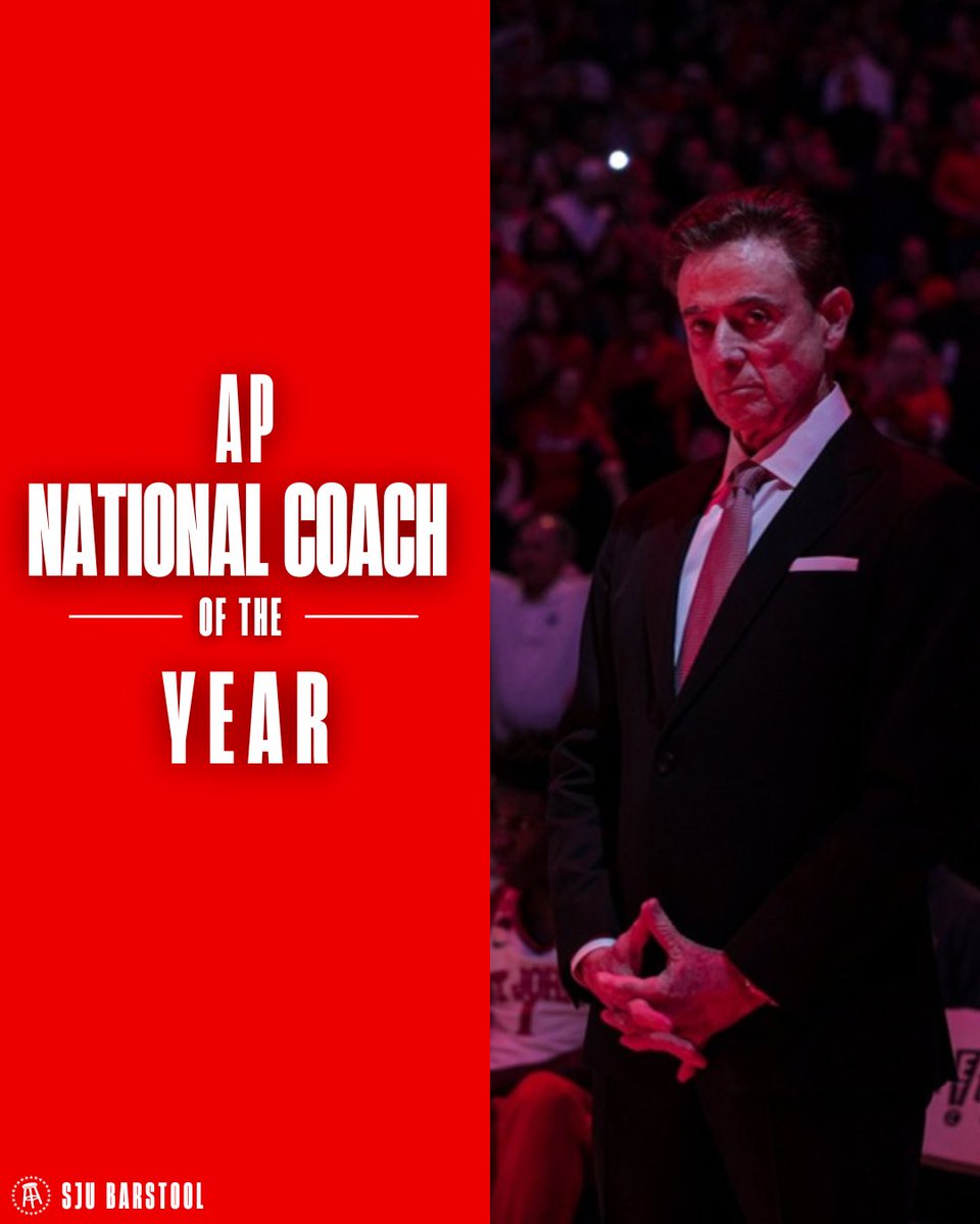 SJUBarstool's tweet image. CONGRATS TO @RealPitino on being named AP Co-Coach of the year. The first St. John’s coach to receive the honor
