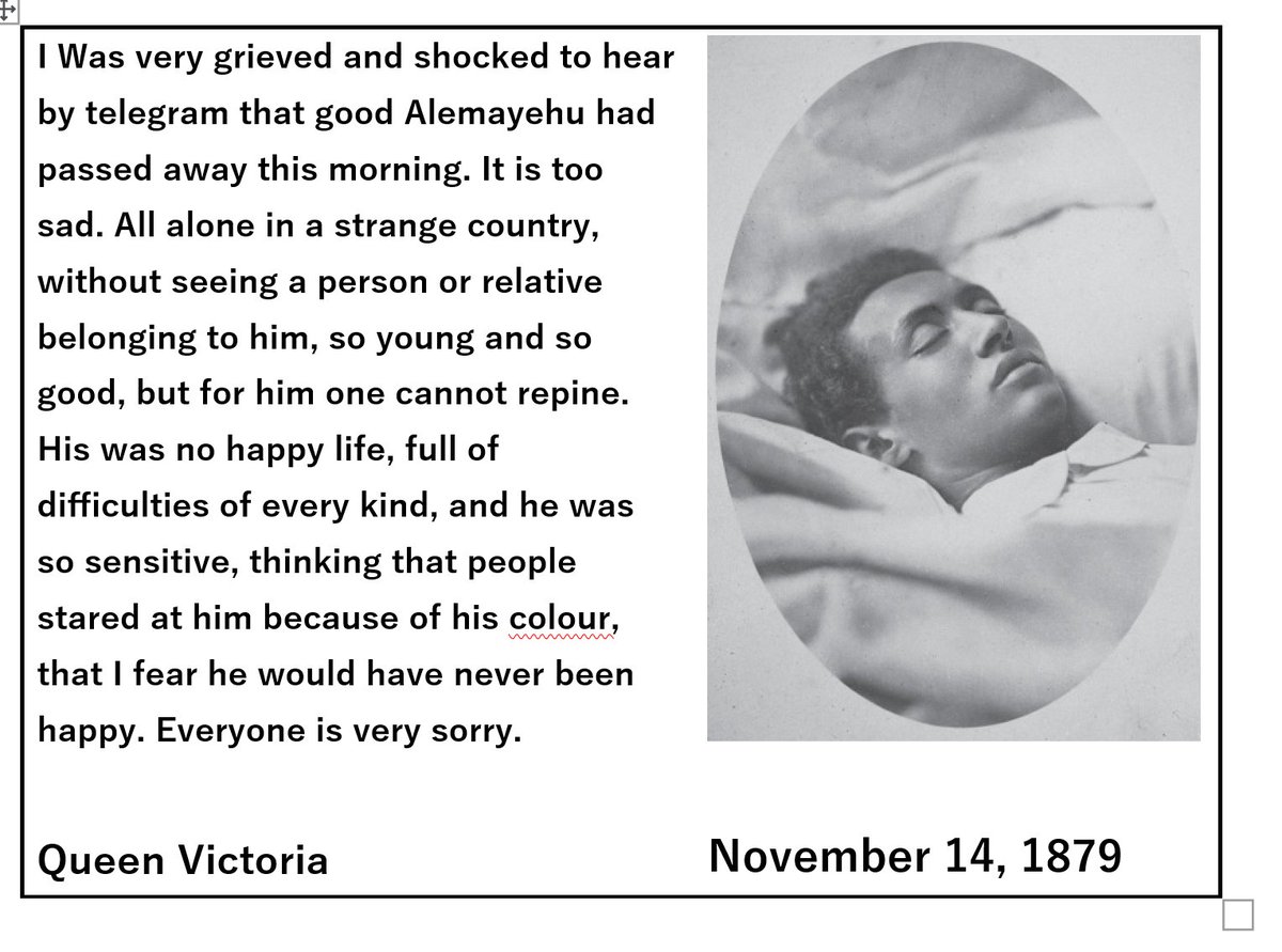 ንግስት ቪክቶሪያ የ ልዑል አለማየሁን ሞት አስመልክቶ የሰጠችው የሃዘን መግለጫ! Source: The prince &amp; the plunder💔