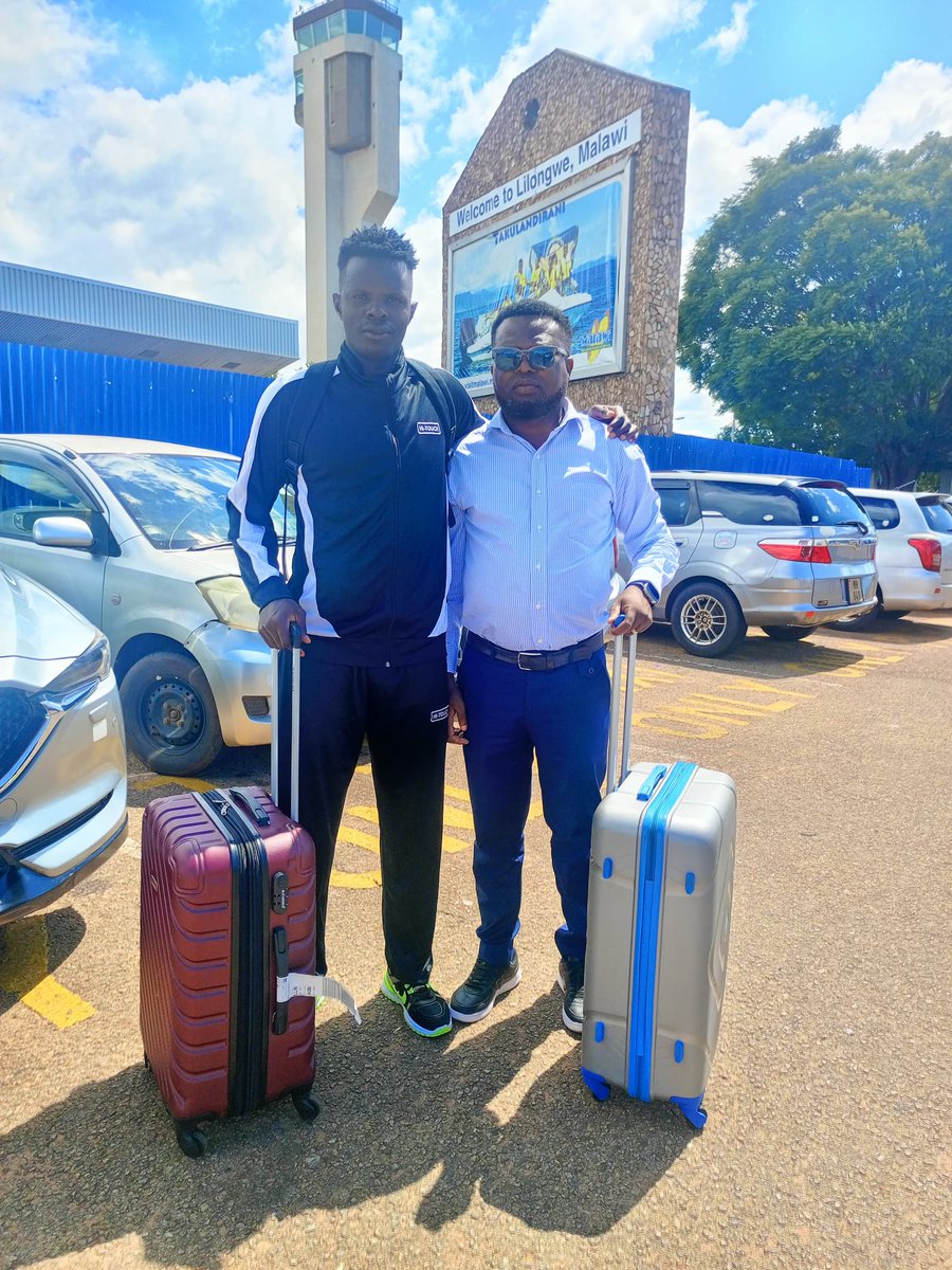 TS_SportsAgency's tweet photo. Our client, Ugandan goalkeeper Venacious Nsumba, has just jetted into the country to join one of Malawi’s elite teams. Stay tuned to find out which team has signed him.

📸: Nsumba with our Chief Scout, Dyson Mussa. https://t.co/oI4e1wf5G4