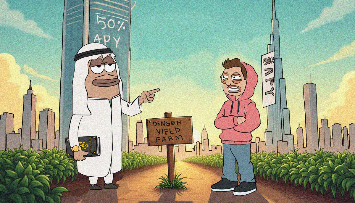 BOOKofBSC's tweet photo. Stock market drops 9% after Trump tariff announcement, and degens panic, liquidating everything. #Mubarak simply buys another mansion, saying:

'Bear markets build cities.' https://t.co/iC2bvHYlIb