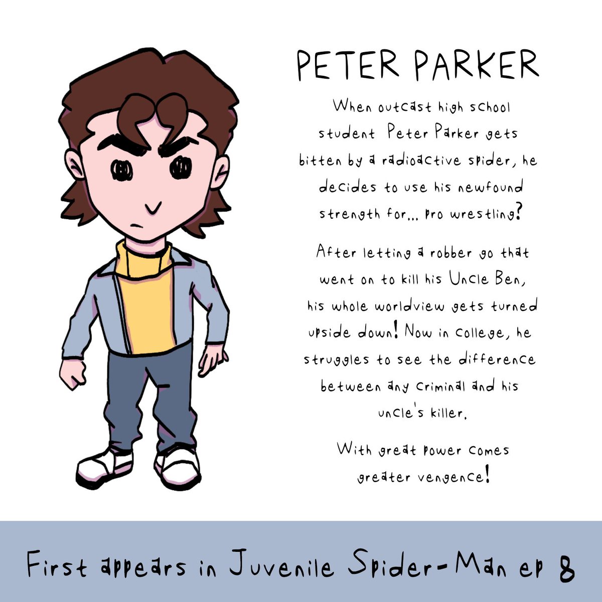 SpelunkeyMonkey's tweet photo. MEET PETER'S CAST: Peter Parker! #JSM #Ididn'twanttowriteanewbiolol https://t.co/TgClpgynDX