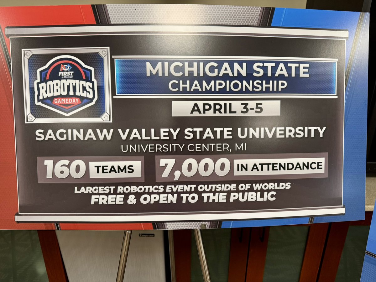 chrisv250's tweet image. ~7,000 people supporting @FRCTeams #FIRSTRobotics at @SVSU today and through the weekend for the State Competition. It’s loud and competitive and developing a future #STEM ready workforce. Stop by and check it out. #MiSTEM