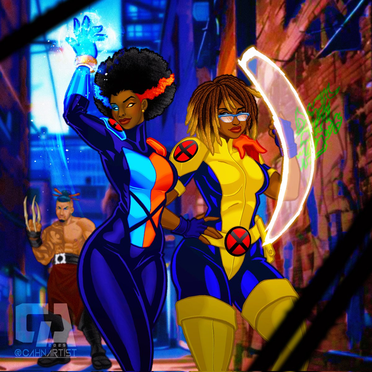 Cahnartist's tweet photo. Updated Drawing 🎨

Black Marvel Characters: 

#Darkveil / #Shade
#Bling
#Oya / #Temper
#CeciliaReyes #Doctor

Cameo Marvel Characters: #Dazzler #Daken

#Cahnartist #art #Marvel #MCU #artist #xmen #marvelcomics #drawinyourstyle #mutants #clubkid #conceptartist #blackcharacters https://t.co/Tbkq1yhSys