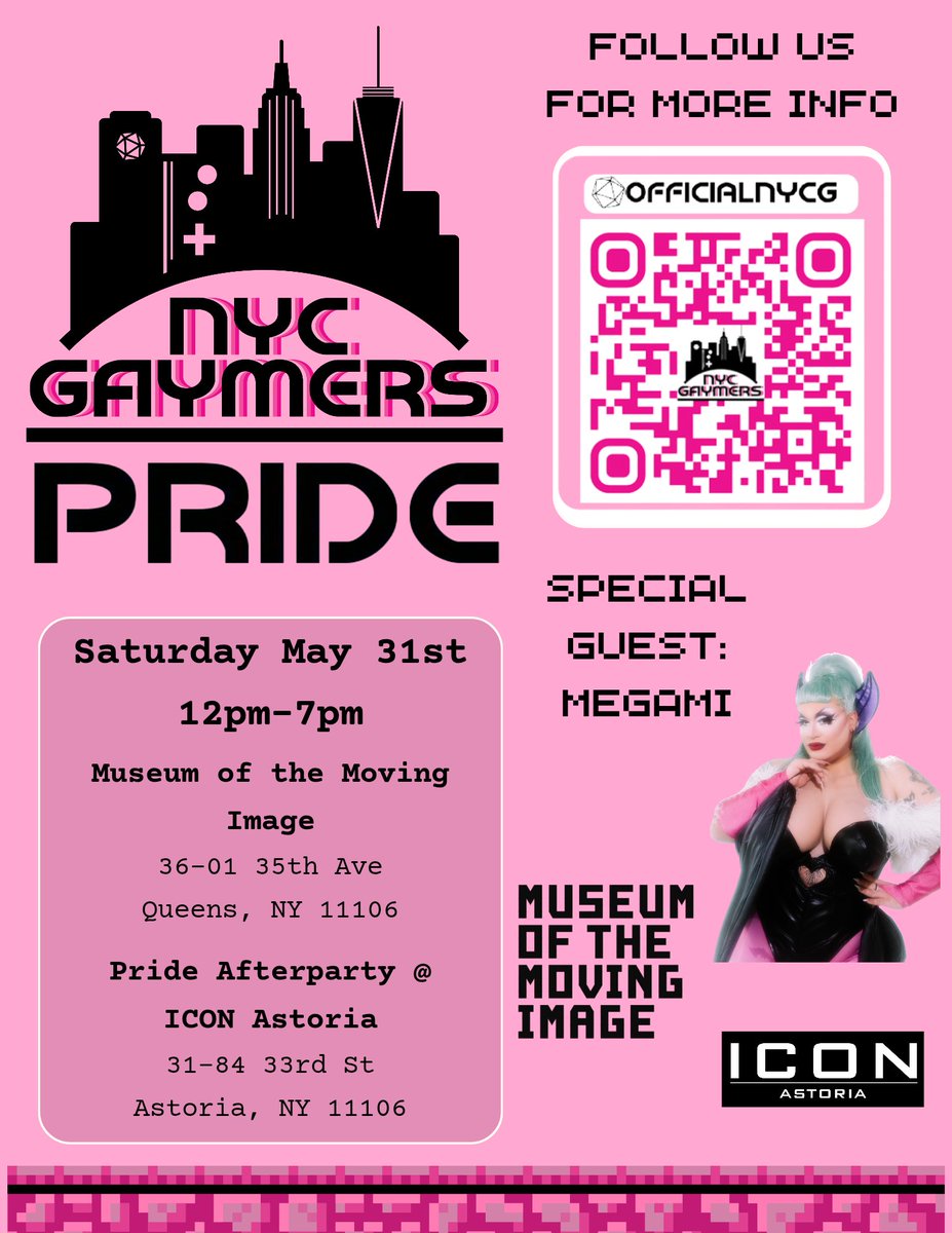 NYC Gaymers #YouBelong (@officialnycg) on Twitter photo SAVE THE DATE! Gaymer Pride 2025 is back! It is going to be bigger and filled with exciting things. Gaymer Pride 2025 is going to be at the <a href="/MovingImageNYC/">Museum of the Moving Image</a> with a Pride Afterparty at <a href="/IconAstoria/">ICON Astoria</a>. Follow NYC Gaymers on our socials and join our discord to stay in the loop! SAVE THE DATE! Gaymer Pride 2025 is back! It is going to be bigger and filled with exciting things. Gaymer Pride 2025 is going to be at the <a href="/MovingImageNYC/">Museum of the Moving Image</a> with a Pride Afterparty at <a href="/IconAstoria/">ICON Astoria</a>. Follow NYC Gaymers on our socials and join our discord to stay in the loop!