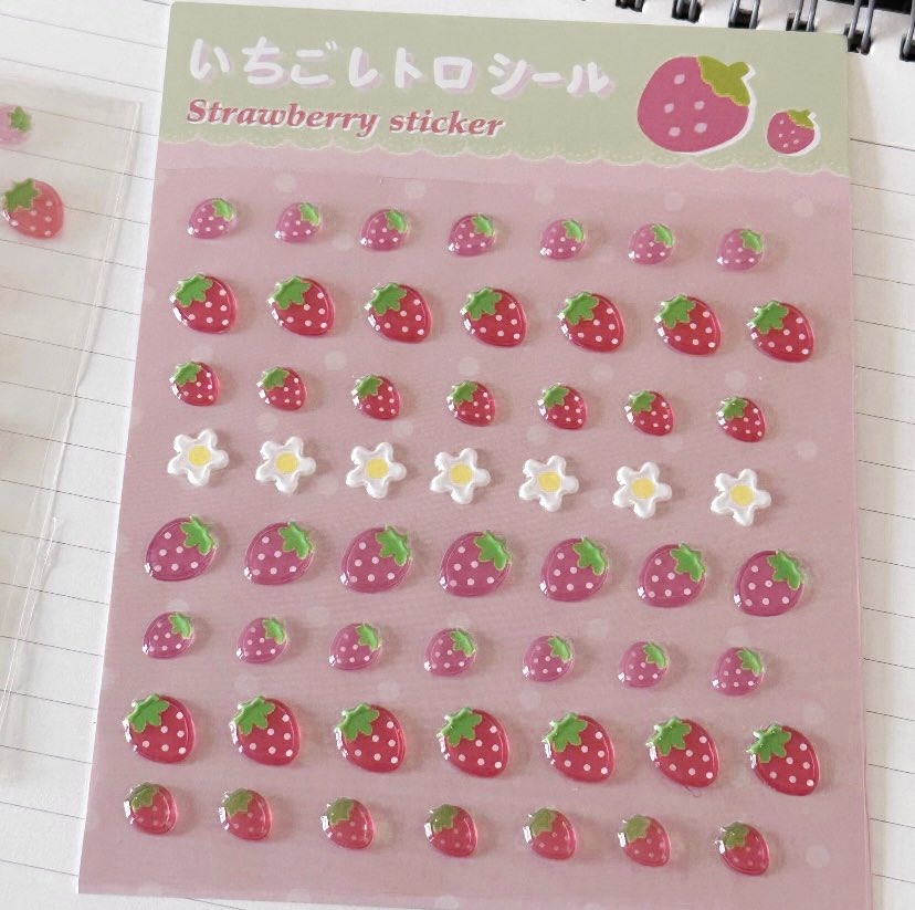 strawberry 3d stickers