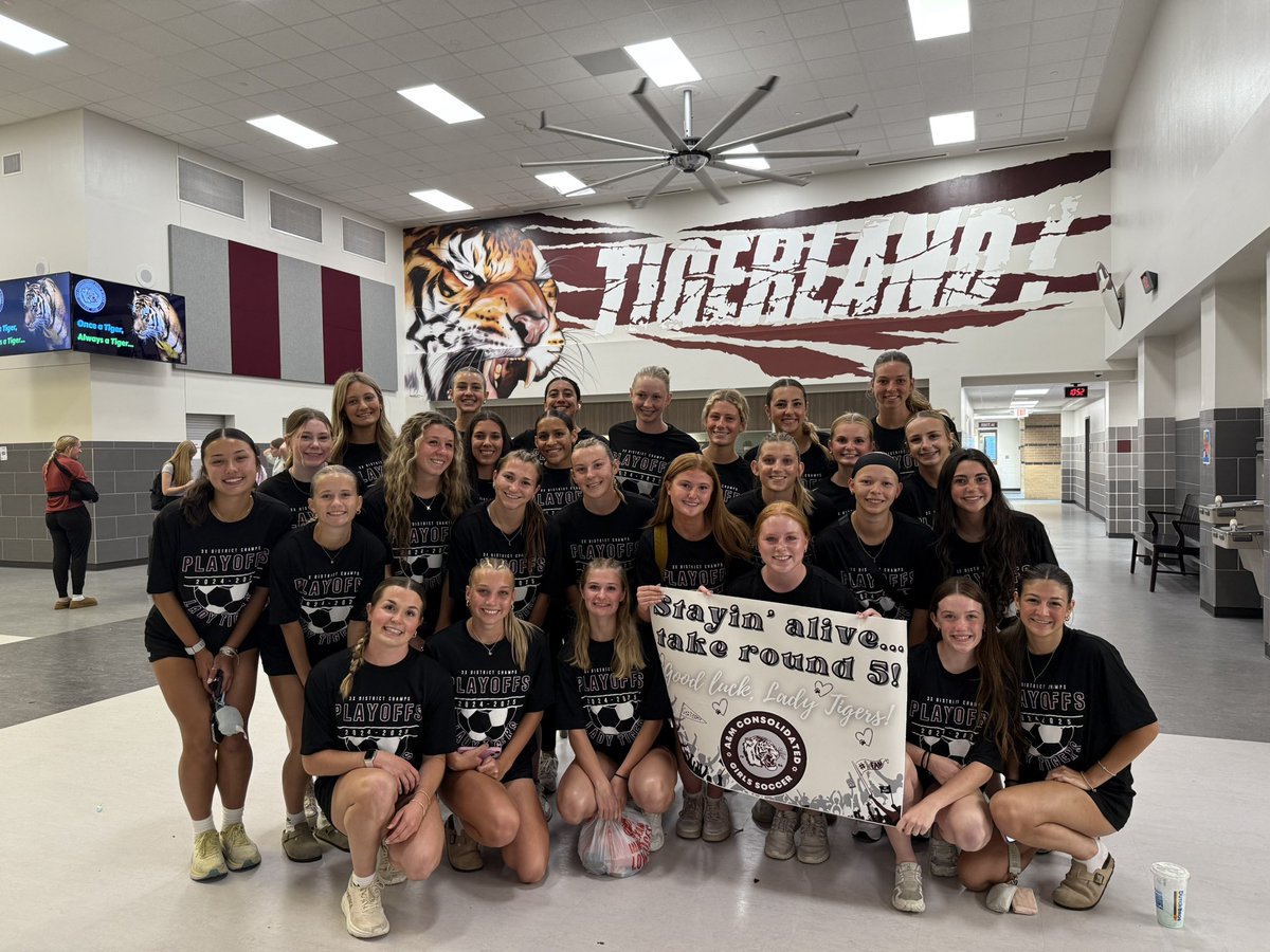 A&M Consolidated HS (@consolhs) on Twitter photo Stayin’ alive…take round 5! Good luck to <a href="/amcConsolSoccer/">A&M Consol Lady Tigers</a> on their game tonight! Go Tigers!! 🐅⚽️🐅⚽️
<a href="/AMCHSTigerClub/">Consol Tiger Club</a> <a href="/CSISDAthletics/">College Station ISD Athletics</a> <a href="/CSISD/">College Station ISD</a> <a href="/CoachDYJ/">Brandon Schmidt</a> Stayin’ alive…take round 5! Good luck to <a href="/amcConsolSoccer/">A&M Consol Lady Tigers</a> on their game tonight! Go Tigers!! 🐅⚽️🐅⚽️
<a href="/AMCHSTigerClub/">Consol Tiger Club</a> <a href="/CSISDAthletics/">College Station ISD Athletics</a> <a href="/CSISD/">College Station ISD</a> <a href="/CoachDYJ/">Brandon Schmidt</a>