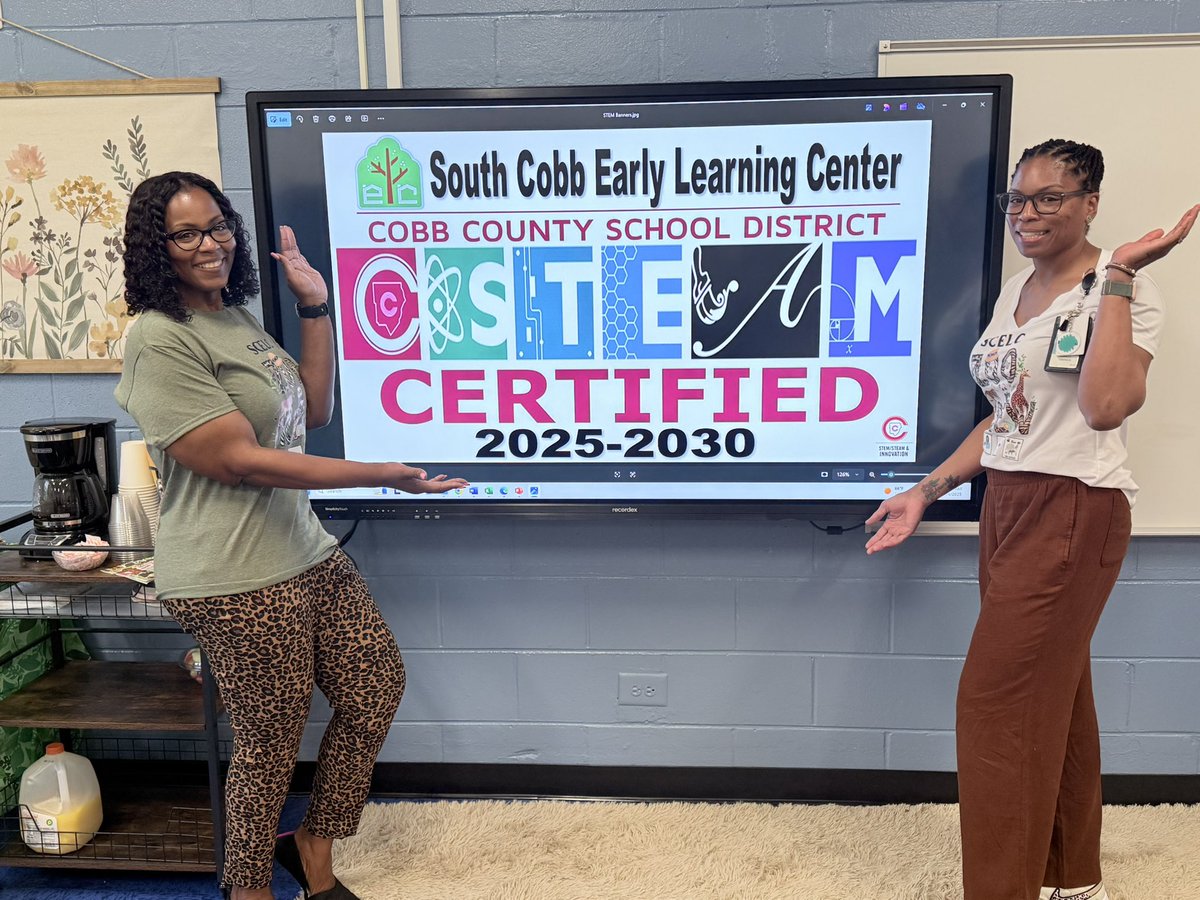 cobb__ELC's tweet image. We are STEAM certified! Thank you @STEMcobb for your support in making this happen! And it’s easy when you have the best staff in @CobbSchools! #SCELC #earlylearners #bethelight