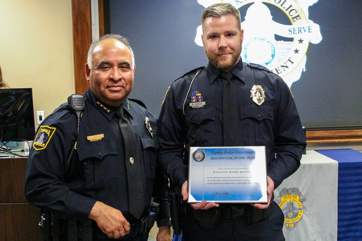 Congratulations to TPD's 2024 Officer of the Year!

Each year, TPD recognizes an officer who exemplifies integrity, leadership, dedication to public service, and outstanding performance. This year, Detective Brady Qualls has been selected for his exceptional investigative work