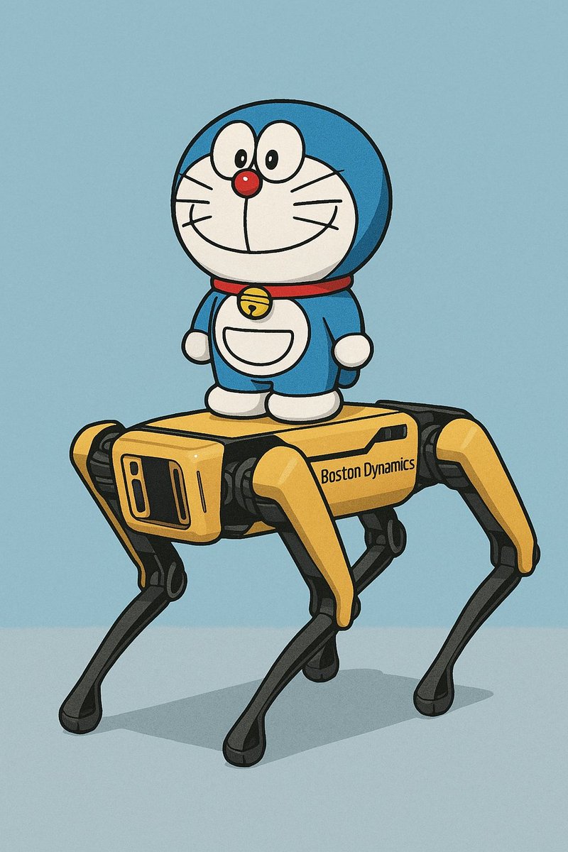 elisa0985's tweet image. What happens when a cute robot cat meets Boston Dynamics’ robot dog?
The future of robotics just got a lot more adorable. 🤖🐾
#RobotCat #BostonDynamics #DoraemonVibes #AIart 

可愛いロボット猫がボストンダイナミクスのロボ犬に乗ったらどうなる
#ロボット猫 #ドラえもん風