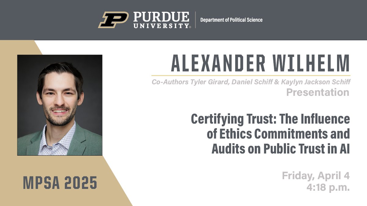 purduepolsci's tweet photo. Join us for this afternoon's #MPSA presentation by @Alex_Wilhelm_ @PurdueLibArts #PurduePoliticalScience https://t.co/gPiUBQOq5p