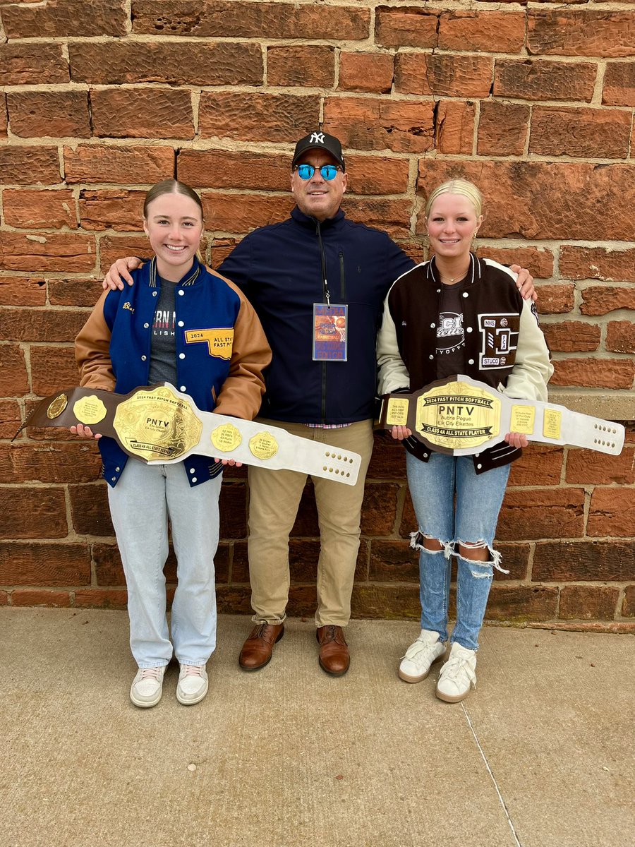 PrepNation_TV's tweet photo. #OKPrepStory: Elk City Elkettes
@Sottile_Ella and @Aubrie_Pogue,
plus Tuttle Tiger @SkylerRose07,
all receive their 2024 Fast Pitch
All State Awards from PNTV. 

Inalso issued a Ball Hawk Award
to Skyler: and a Slugger Award
to Ella. Congratulations to all 3!

Gallery 2 of 6 https://t.co/7Fb2L0tLbt